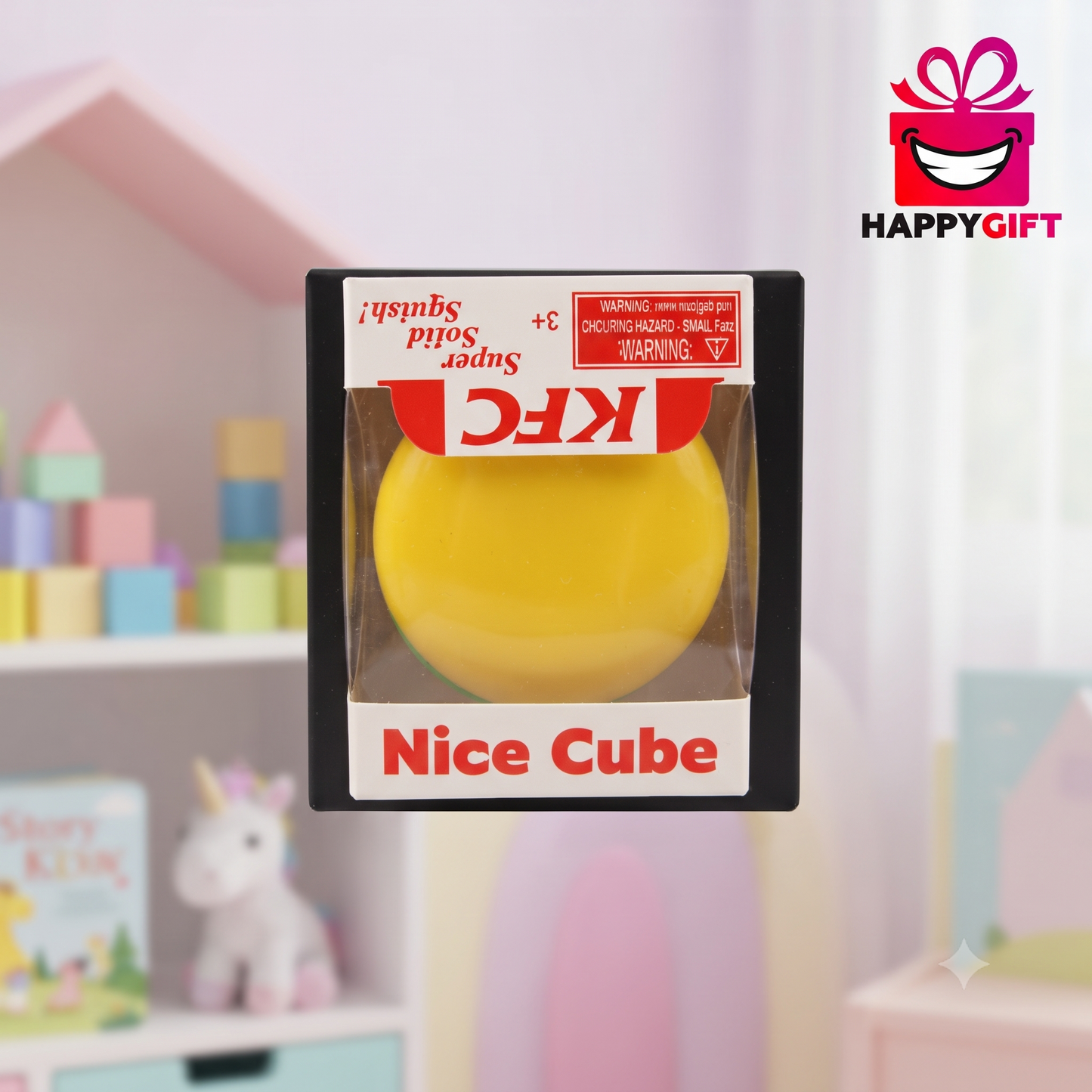 KFC Super Solid Squish! Nice Cube by Schylling - Yellow Fidget Stress Ball