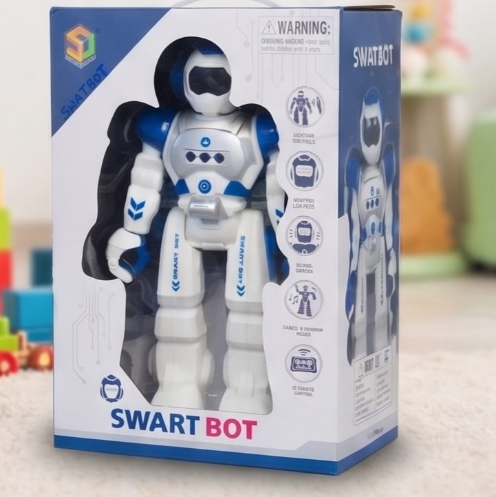Smart Bot RC Intelligent Robot Toy with LED Visor & Sound Effects