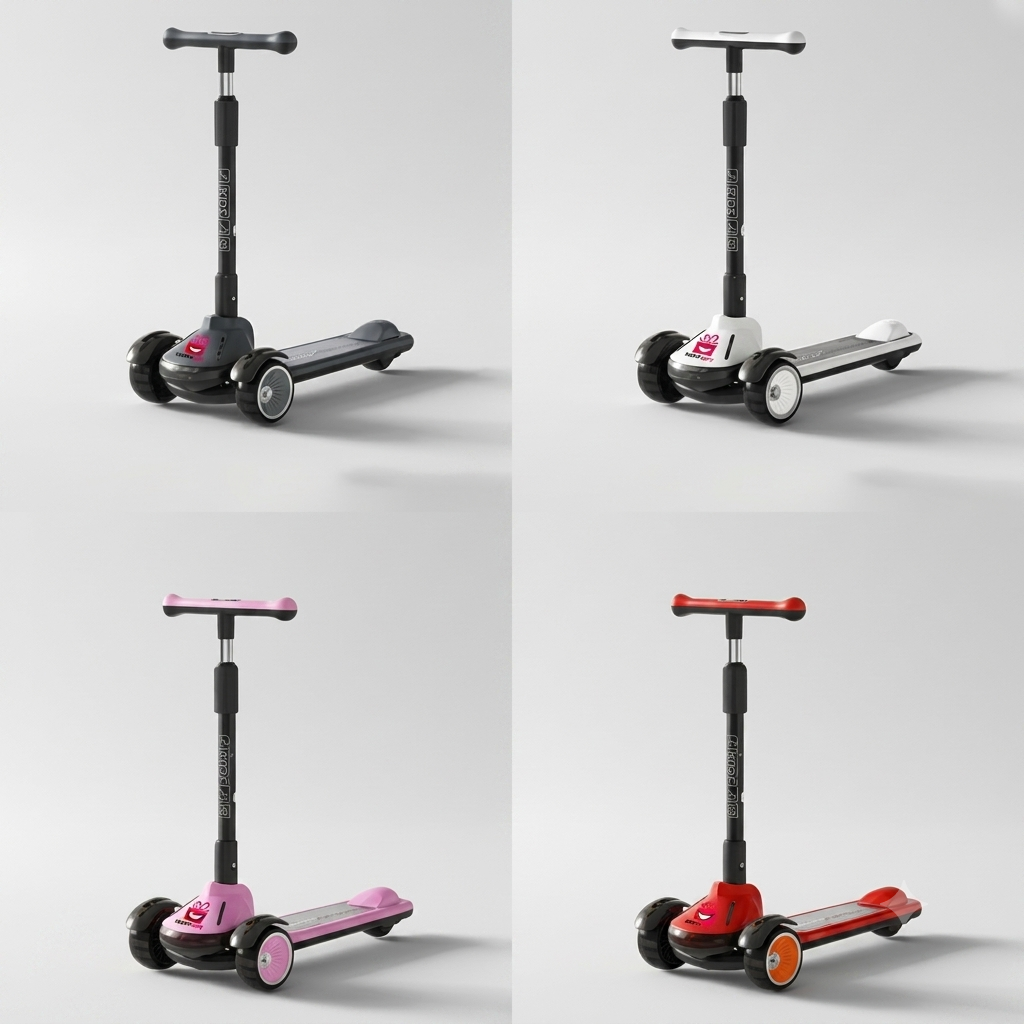 Kids 3-Wheel Kick Scooter with Light-Up Wheels | Adjustable T-Bar & Lean-to-Steer for Boys & Girls (4 Color Options)