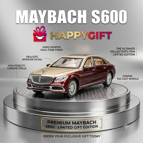 Maybach S600 Luxury Collector’s Edition | Two-Tone Burgundy & Gold | 1:24 Precision Die-Cast Model