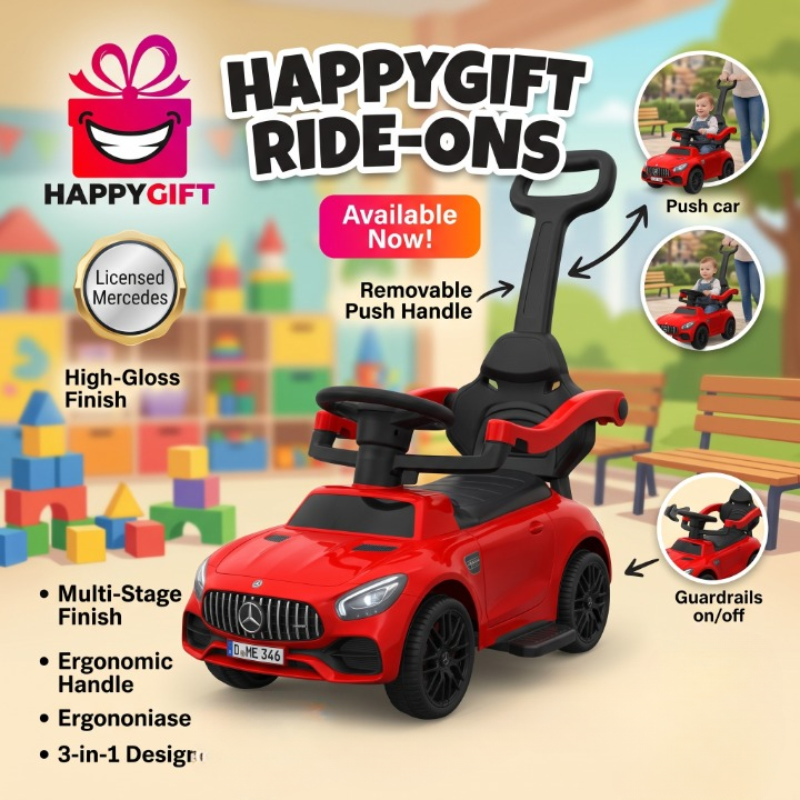 Premium Licensed Mercedes-AMG 3-in-1 Ride-On Push Car – The Ultimate Gift for Little Drivers