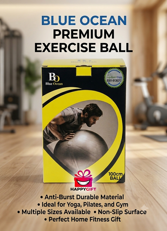 Blue Ocean 100cm Premium Anti-Burst Exercise Ball – Professional Stability & Core Trainer
