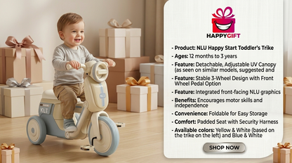 NLU CityRider Children’s Electric Balance Bike | Safe & Fun Ride-On for Toddlers (1-3 Years)