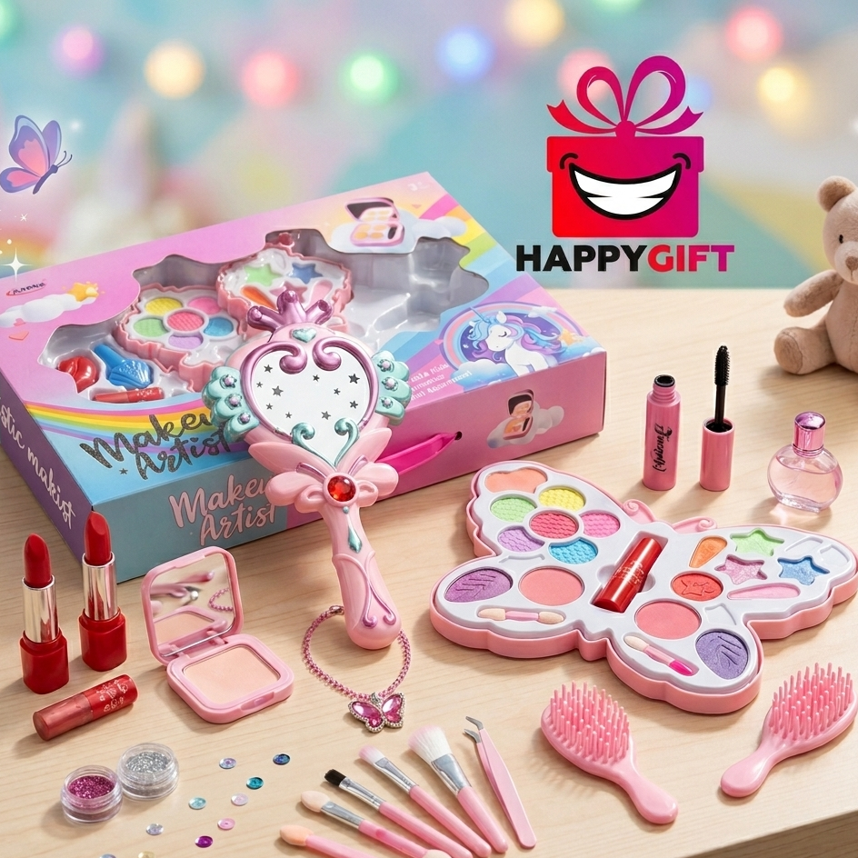 Magical Unicorn Kids' Make-Up Set in Star-Shaped Palette - Perfect Birthday Gift