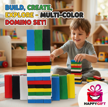 50-Piece Multi-Color Domino Building Blocks – Educational Toy for Kids
