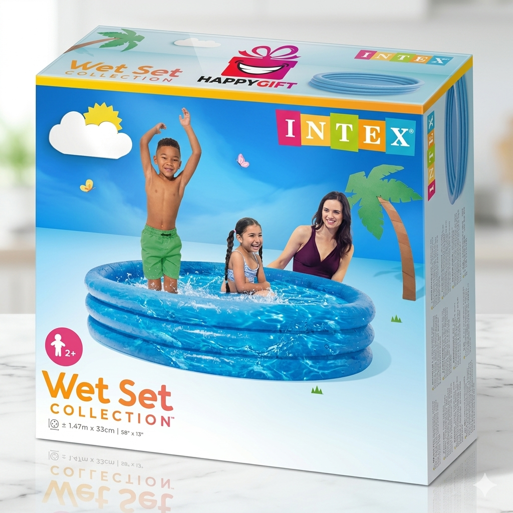 Intex Wet Set Collection Classic Blue Inflatable Kids Pool (58" x 13")