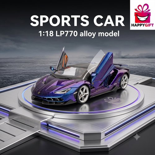 Premium Alloy Lamborghini LP770 Die-Cast Collector’s Model – Interactive Lights, Sound, & Retractable Spoiler