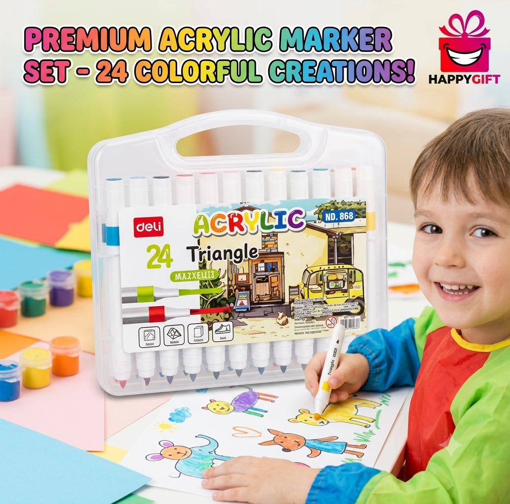 Premium 24-Piece Acrylic Marker Set – The Ultimate Creative Gift for Artists!