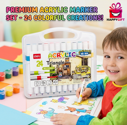 Premium 24-Piece Acrylic Marker Set – The Ultimate Creative Gift for Artists!