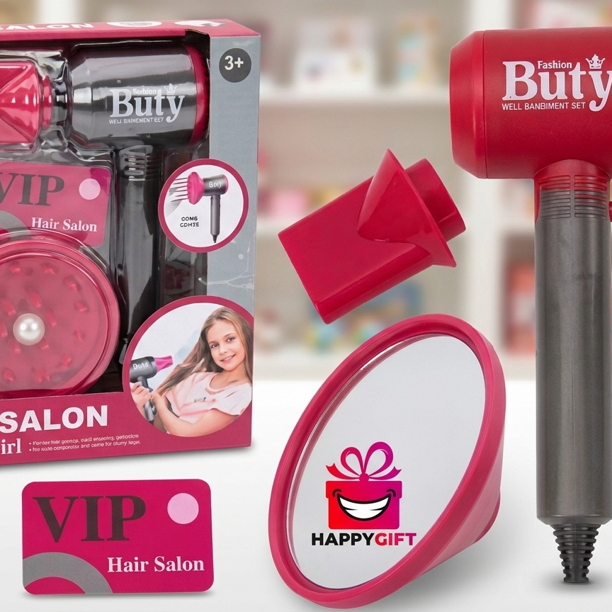 Kids Ultimate Hair Salon Stylist Set – Interactive Toy Blow Dryer & Accessories