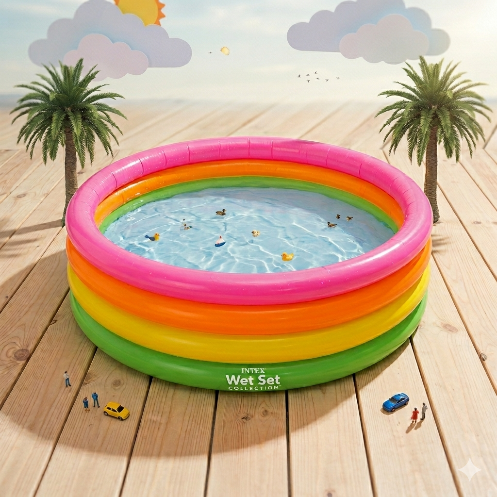 Intex Sunset Glow Rainbow Inflatable Kids Pool (66" x 18")