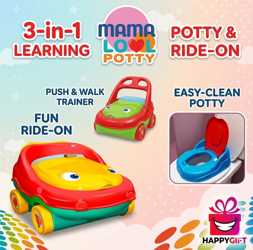 Mama Love 3-in-1 Multi-Purpose Learning Potty Car – Safe, Fun & Easy Training