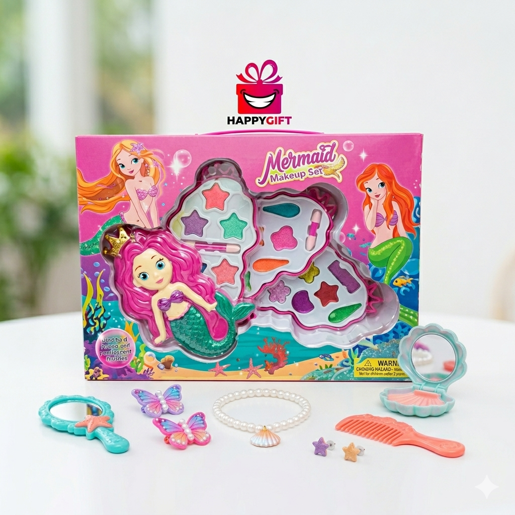 Mermaid Kids Makeup & Vanity Accessory Kit – Premium Gift Set