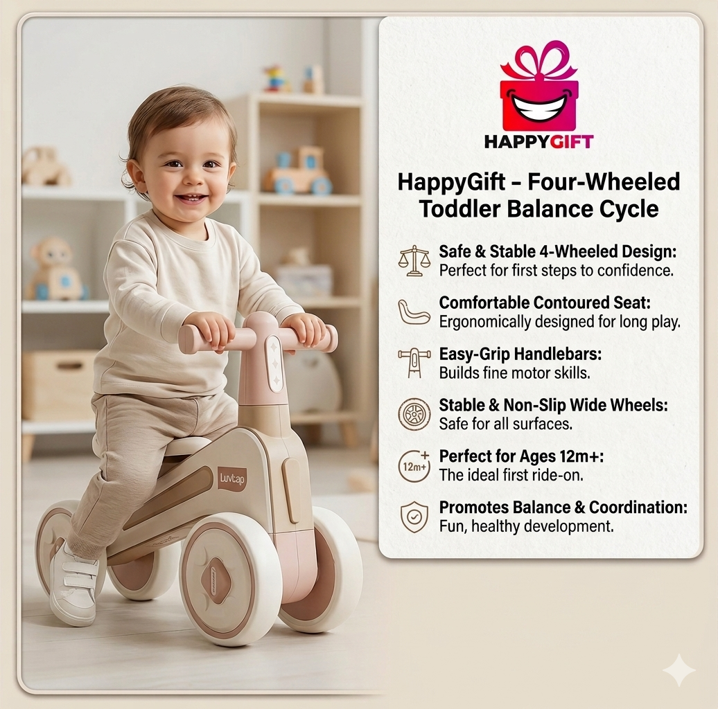 oyRider Four-Wheeled Toddler Balance Bike