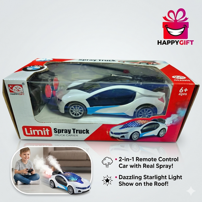 3D Famous Car: 1:22 Scale Remote Control Stunt Car with Starlight Roof & Smoke Spray