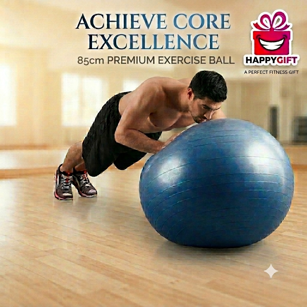 85cm Premium Anti-Burst Exercise Ball – Ideal for Core Strength & Stability