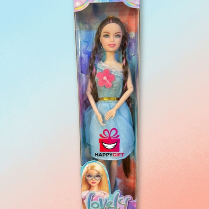 Lovely Girl Fashion Doll with Long Braided Hair – Elegant Princess Dress Play Set