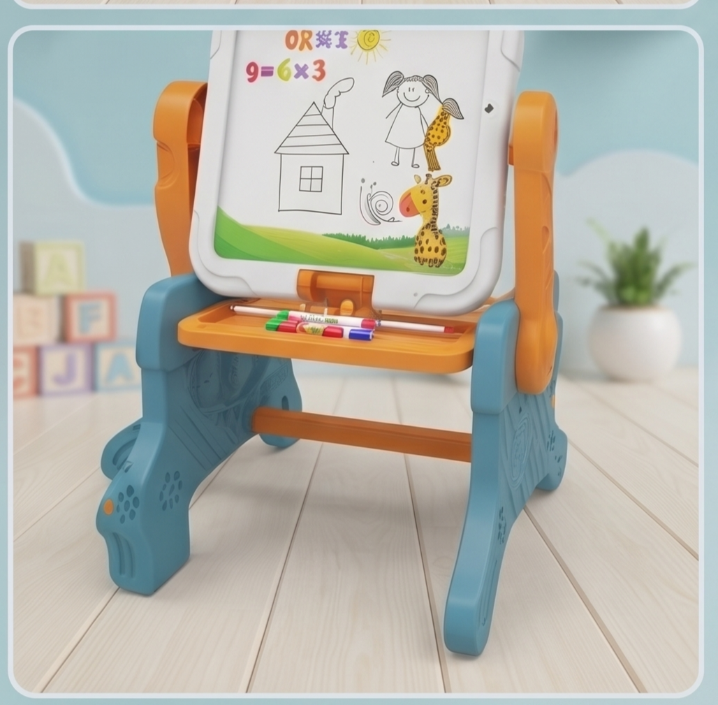 Mega Creative Learning Easel – 2-in-1 Study & Building Table!
