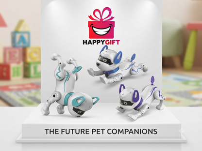 Future Smart Robotic Puppy Stunt Dog - Interactive Electronic Pet with LED Face Display & Multi-Color Options