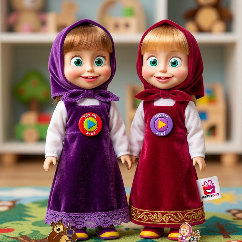 Masha and the Bear Musical Toy Doll – Interactive Singing Masha Play Set