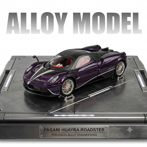 Large 1:18 Pagani Huayra Roadster Alloy Model – Precision Engineered Supercar Collectible with Metal Display Stage
