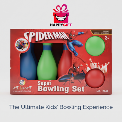 Marvel Spider-Man "Web-Slinging Strike Zone Bundle" Super Bowling Set - 3 Pins & 2 Balls