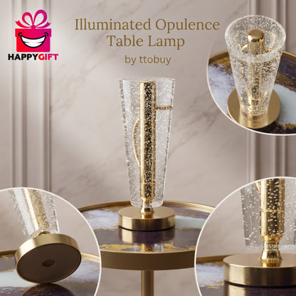 "Illuminate Your Moments: Premium Glass & Brass Happy Gift Lamp"