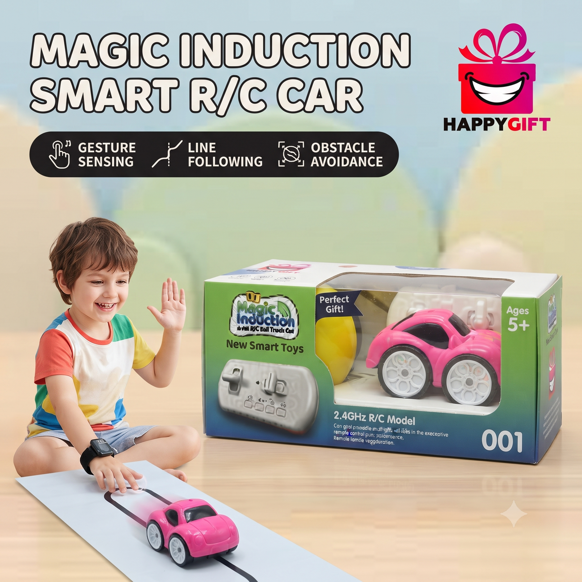 Magic Induction Line-Following & RC Car - Smart Car Toy Set (YC-001)