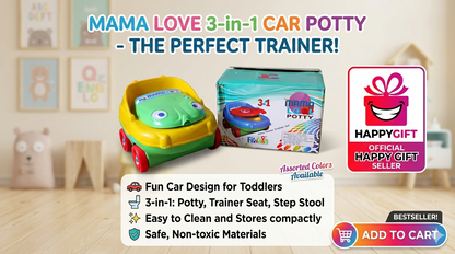 Mama Love 3-in-1 Multi-Purpose Learning Potty Car – Safe, Fun & Easy Training