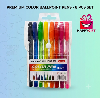 Color Ballpoint Pen Set – 8 Piece Collection