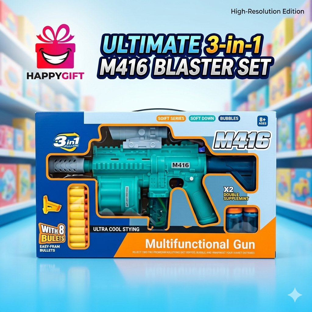 Ultimate 3-in-1 M416 Blaster Set: The Perfect Action Toy for Kids!