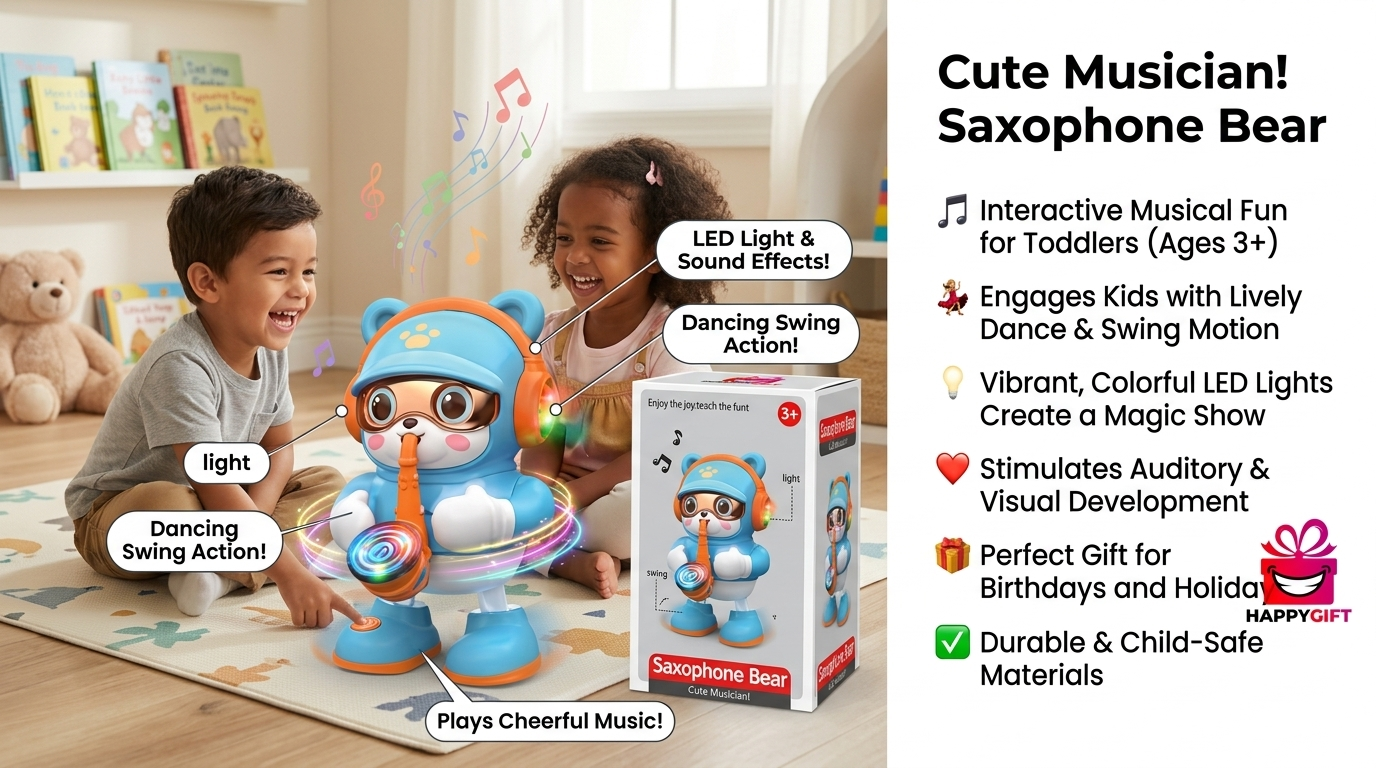 Rockin' Saxophone Bear – The Ultimate Musical Playmate!