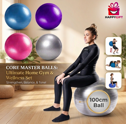 Blue Ocean 100cm Premium Anti-Burst Exercise Ball – Professional Stability & Core Trainer
