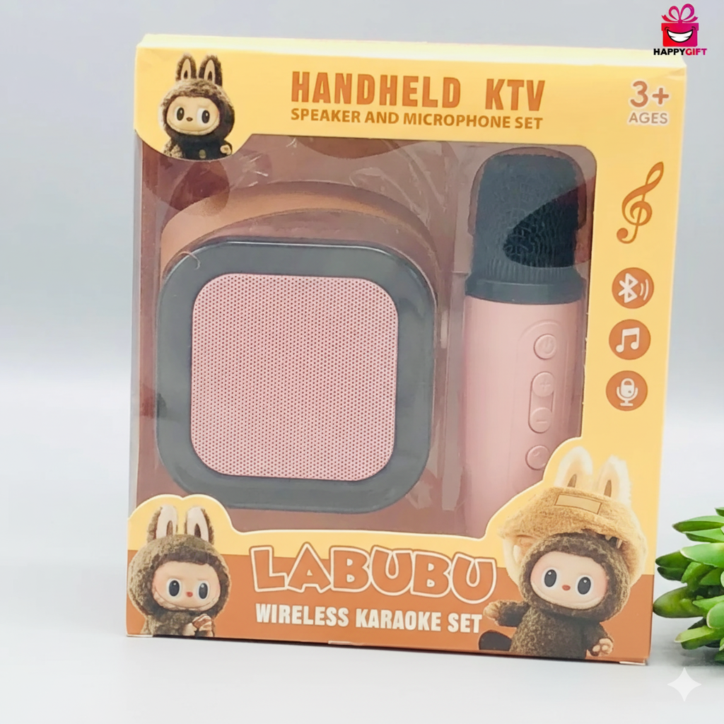 Labubu Wireless KTV Karaoke Set - Portable Bluetooth Speaker & Mini Mic Combo