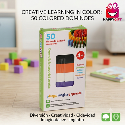 50-Piece Multi-Color Domino Building Blocks – Educational Toy for Kids