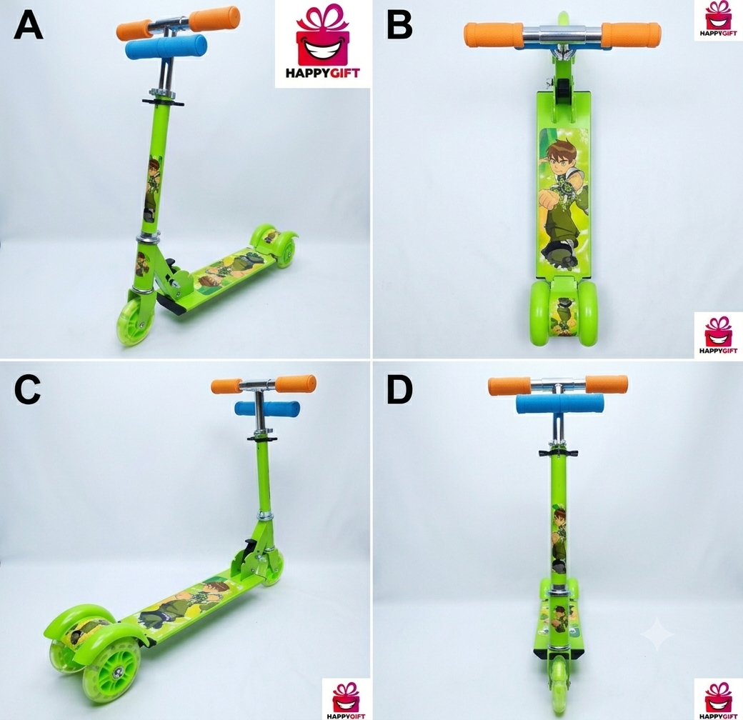 Foldable Character-Themed Kids' Kick Scooters