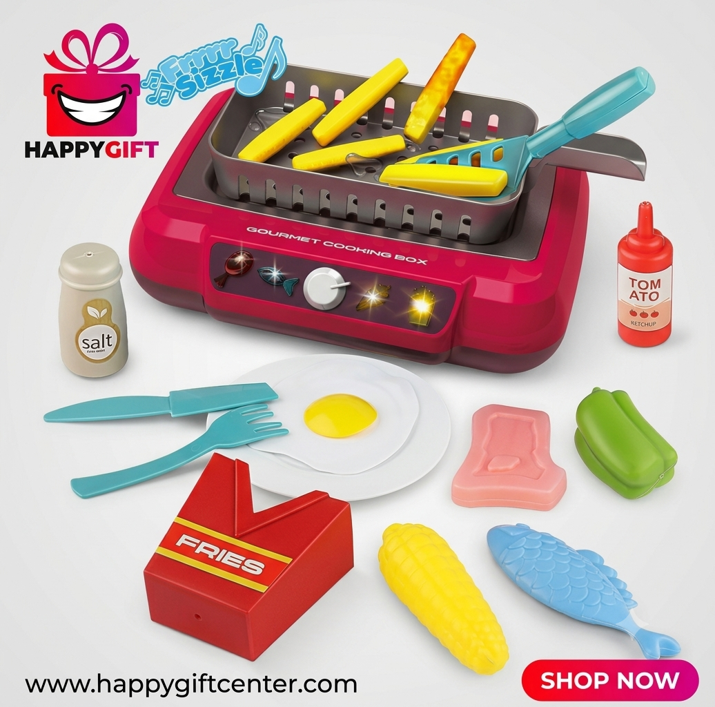 Sizzle & Serve Color-Changing Deep Fryer Kitchen Playset – Interactive Educational Toy for Kids