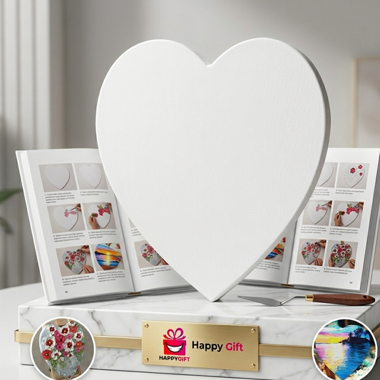 Heart-Shaped Stretched Canvas – Premium Artist Blank