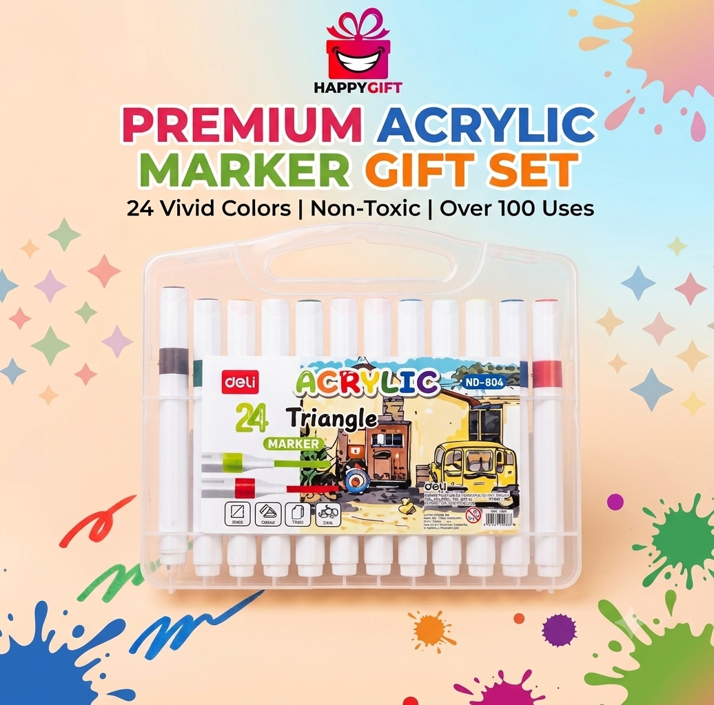 Premium 24-Piece Acrylic Marker Set – The Ultimate Creative Gift for Artists!