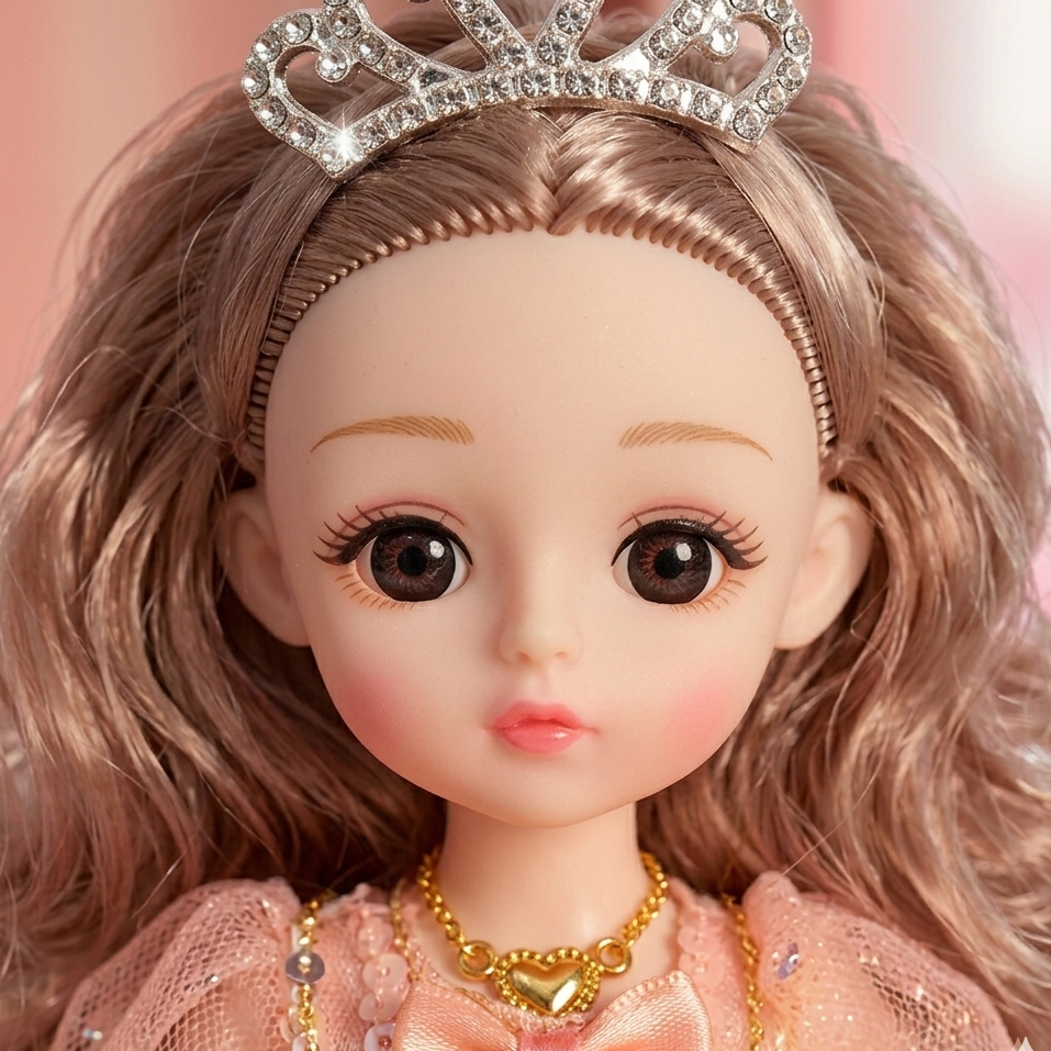 Fashion Doll with Tiara & Floral Gown