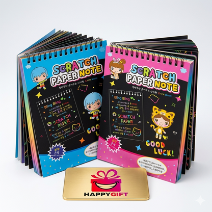 Magic Rainbow Scratch Art Notebook – Creative Doodle Pad