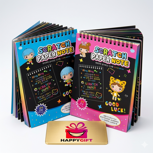 Magic Rainbow Scratch Art Notebook – Creative Doodle Pad
