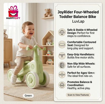 oyRider Four-Wheeled Toddler Balance Bike