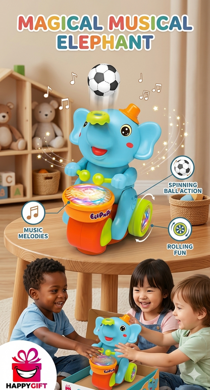 The Ultimate Bump & Go Musical Drumming Elephant!