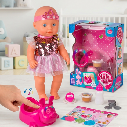 Yale Baby Interactive "Drink & Wet" Doll Set – Musical Potty Training Toy with Accessories