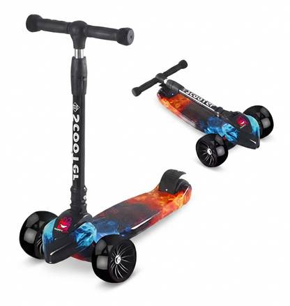 3-Wheel Kick Scooter with Light-Up Wheels | Adjustable T-Bar & Lean-to-Steer for Boys & Girls
