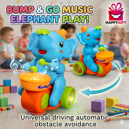The Ultimate Bump & Go Musical Drumming Elephant!