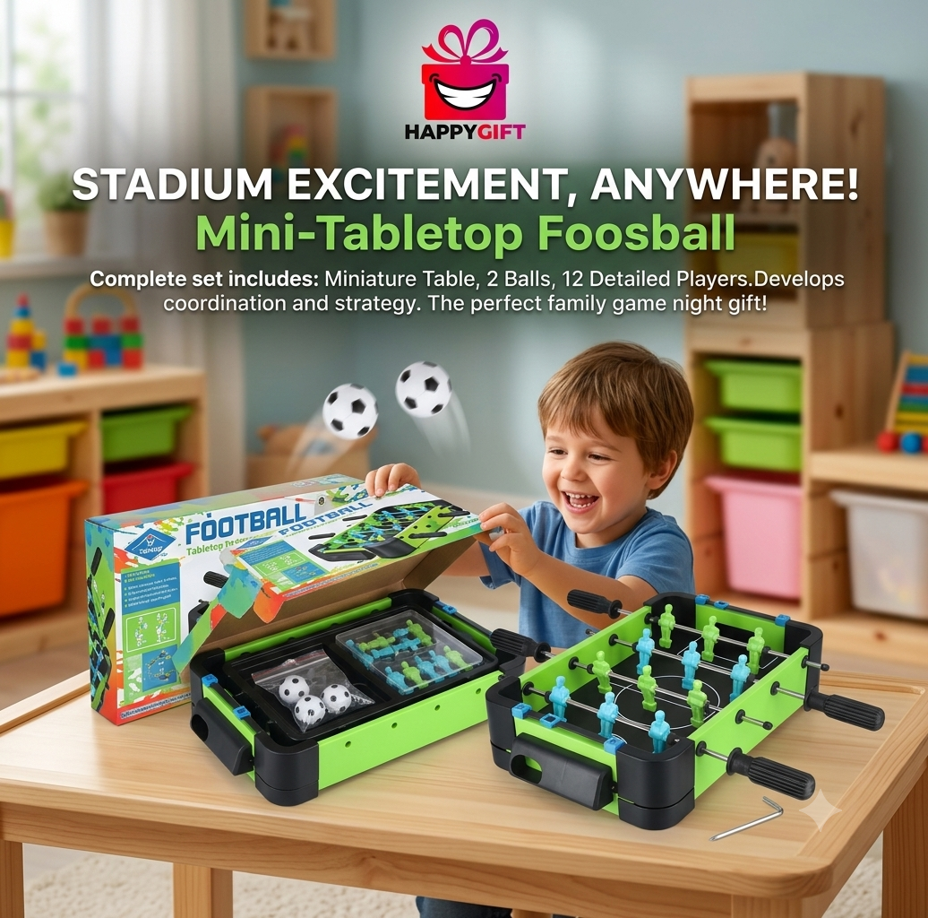 Tabletop Foosball Game – Portable Mini Soccer Set for Kids & Family