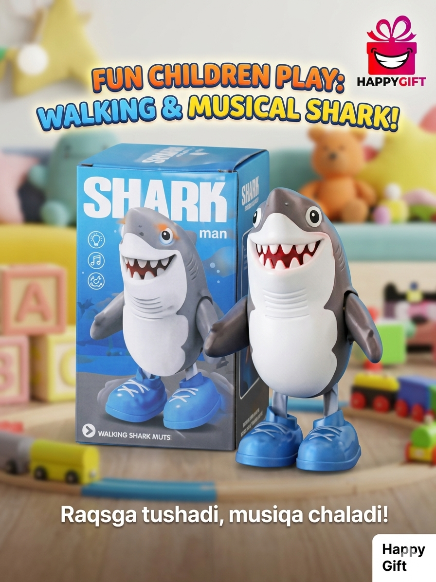 Fun Children's Play: Walking & Musical Shark Toy!