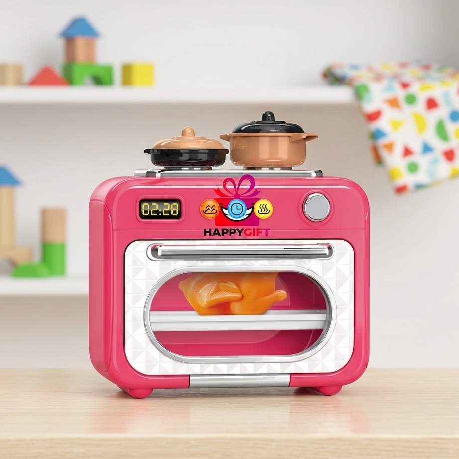 Kids Mini Pretend Play Kitchen Oven – Interactive Cooking Toy with Pots & Pans